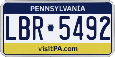 PA license plate LBR5492