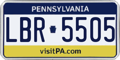 PA license plate LBR5505