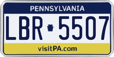 PA license plate LBR5507