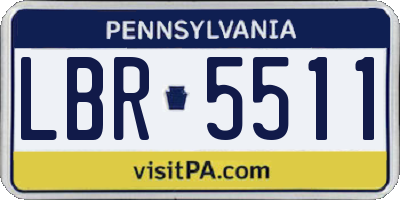 PA license plate LBR5511