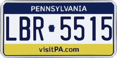 PA license plate LBR5515