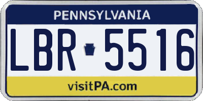 PA license plate LBR5516