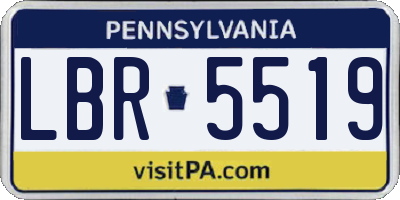 PA license plate LBR5519