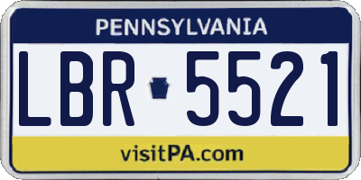 PA license plate LBR5521
