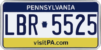 PA license plate LBR5525