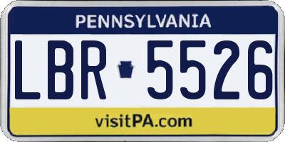 PA license plate LBR5526