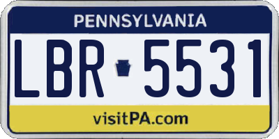 PA license plate LBR5531