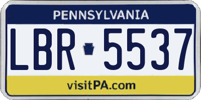 PA license plate LBR5537