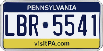 PA license plate LBR5541