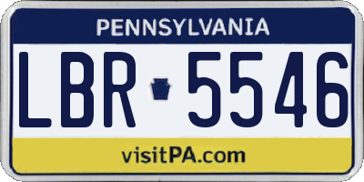 PA license plate LBR5546