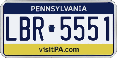 PA license plate LBR5551