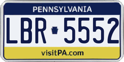 PA license plate LBR5552