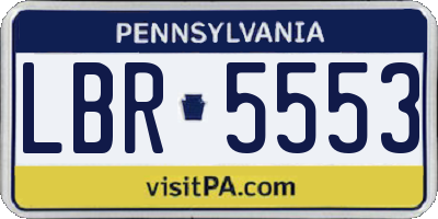PA license plate LBR5553