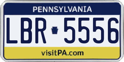 PA license plate LBR5556