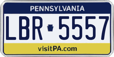 PA license plate LBR5557