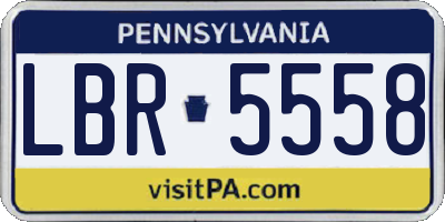 PA license plate LBR5558