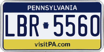 PA license plate LBR5560