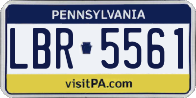 PA license plate LBR5561