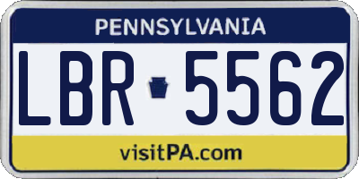 PA license plate LBR5562