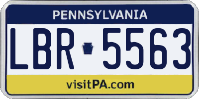 PA license plate LBR5563
