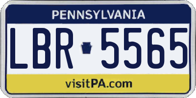 PA license plate LBR5565