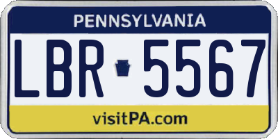 PA license plate LBR5567