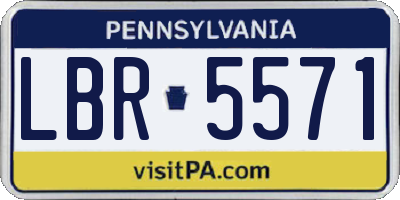 PA license plate LBR5571