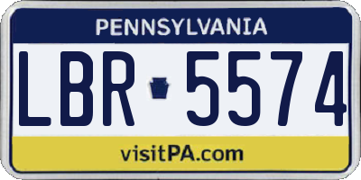 PA license plate LBR5574