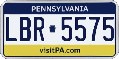 PA license plate LBR5575