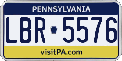 PA license plate LBR5576