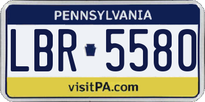 PA license plate LBR5580