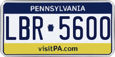 PA license plate LBR5600
