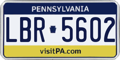PA license plate LBR5602