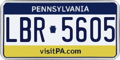 PA license plate LBR5605