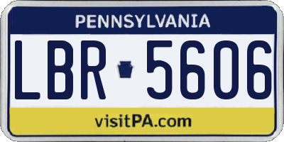 PA license plate LBR5606
