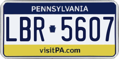 PA license plate LBR5607