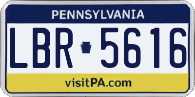 PA license plate LBR5616