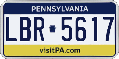 PA license plate LBR5617