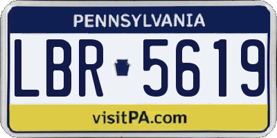 PA license plate LBR5619