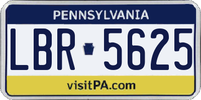 PA license plate LBR5625