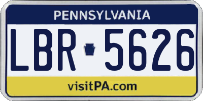 PA license plate LBR5626