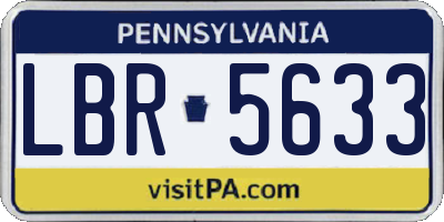 PA license plate LBR5633