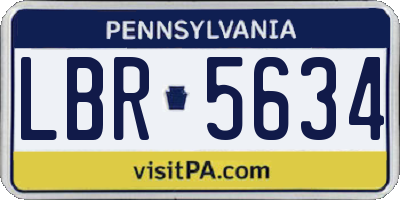 PA license plate LBR5634