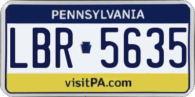 PA license plate LBR5635