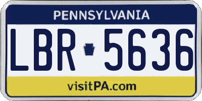 PA license plate LBR5636
