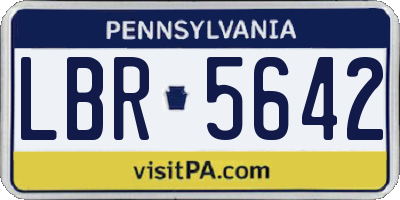 PA license plate LBR5642