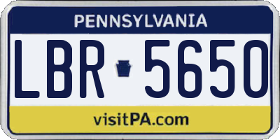 PA license plate LBR5650