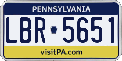PA license plate LBR5651