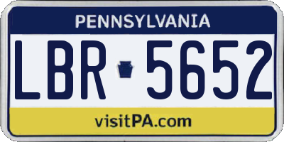 PA license plate LBR5652