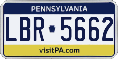 PA license plate LBR5662